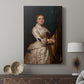 Canvas art print featuring a composed figure with refined features and subtle detail displayed in a modern interior space.