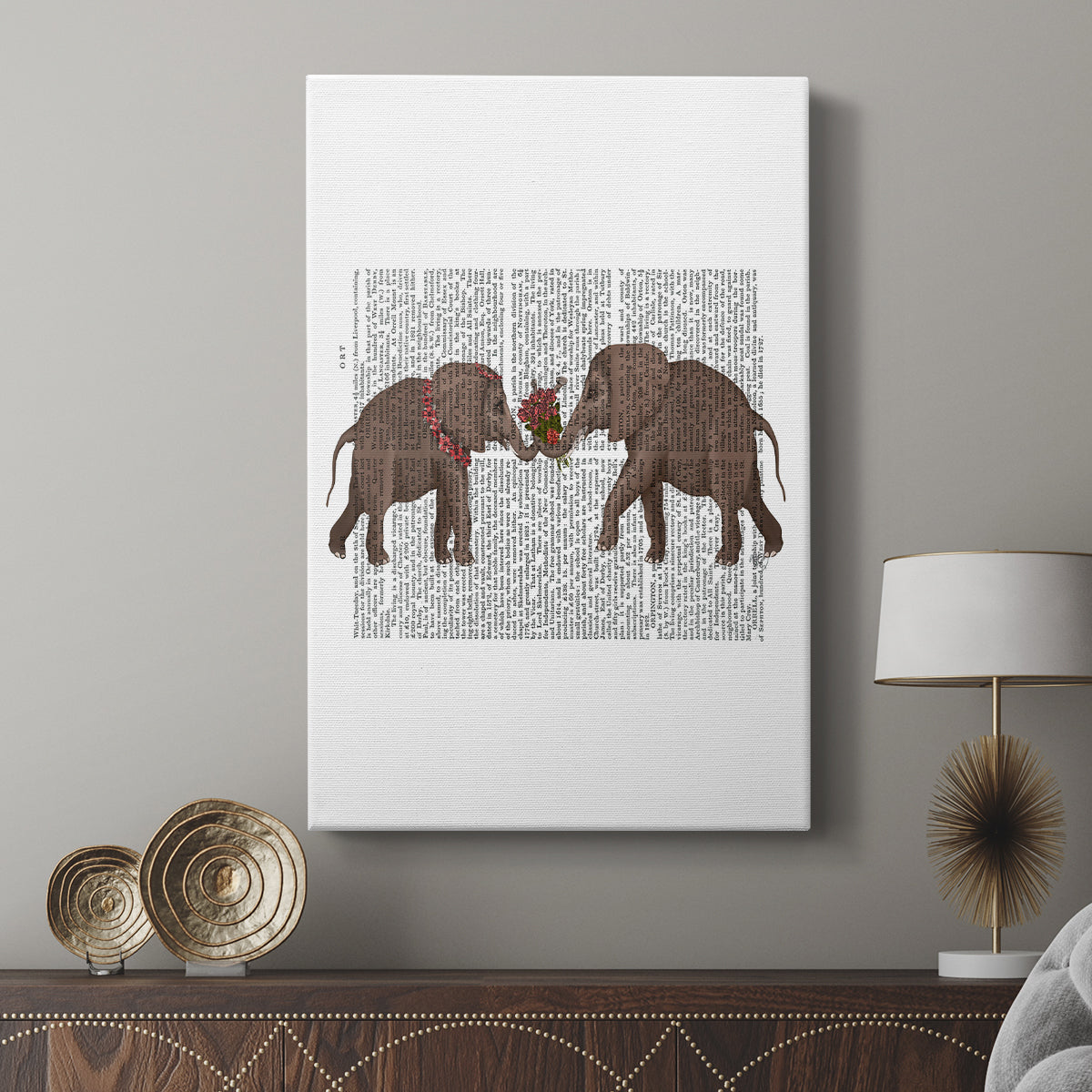 Elephant Bouquet, Landscape - Canvas Art Print