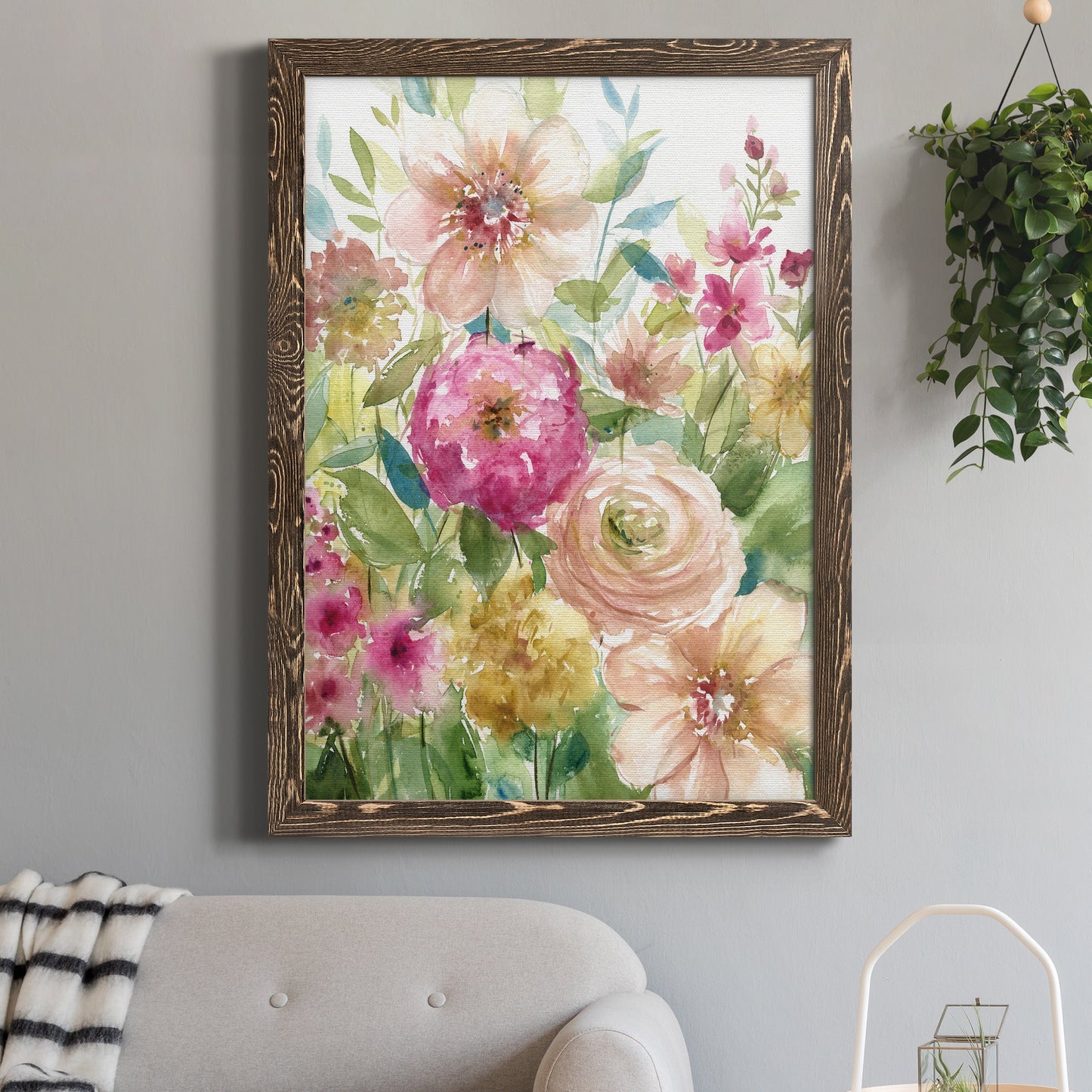 Jardin de Fleurs - Premium Canvas Framed in Barnwood - Ready to Hang