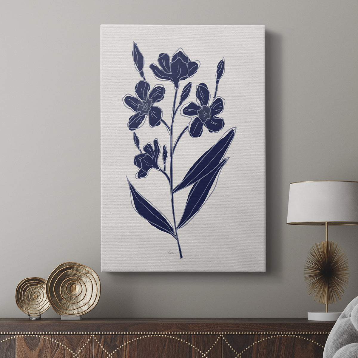 Indigo Botanical Study I - Canvas Art Print