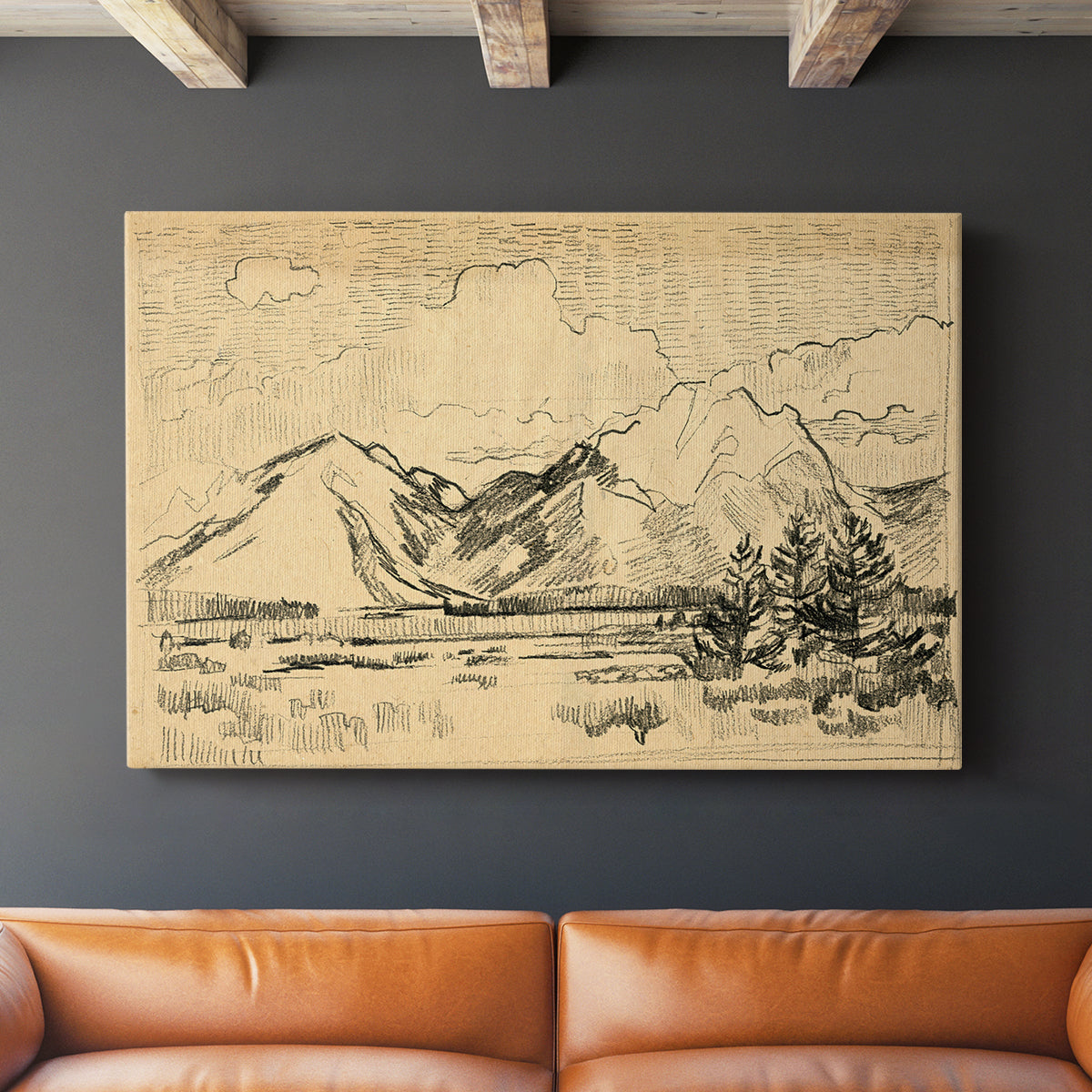 Hatched Horizon II - Canvas Art Print