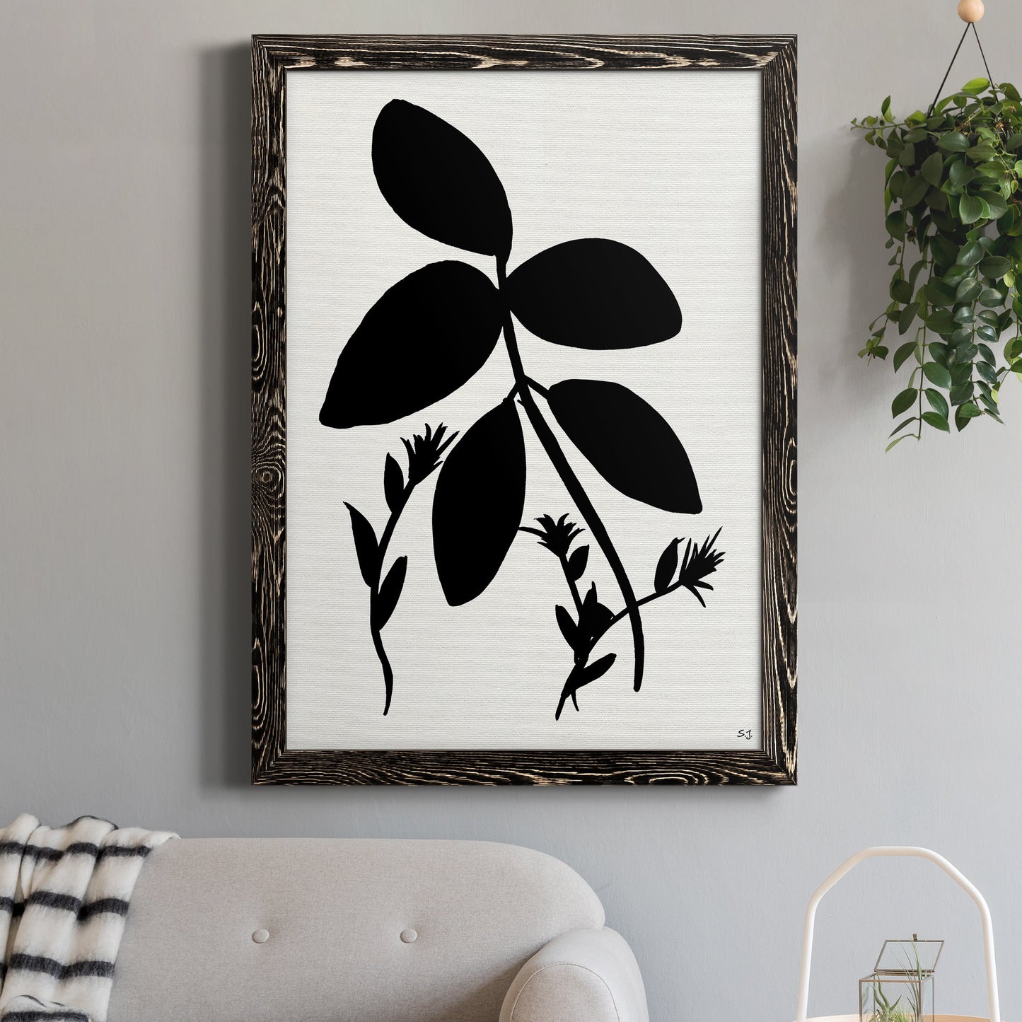 Silhouette Garden II - Premium Canvas Framed in Barnwood - Ready to Hang