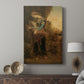 Canvas art print featuring a quiet scene with a figure and symbolic element displayed in a modern interior space.