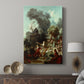 Canvas art print featuring a celebratory moment with gentle movement and pastel tones displayed in a modern interior space.