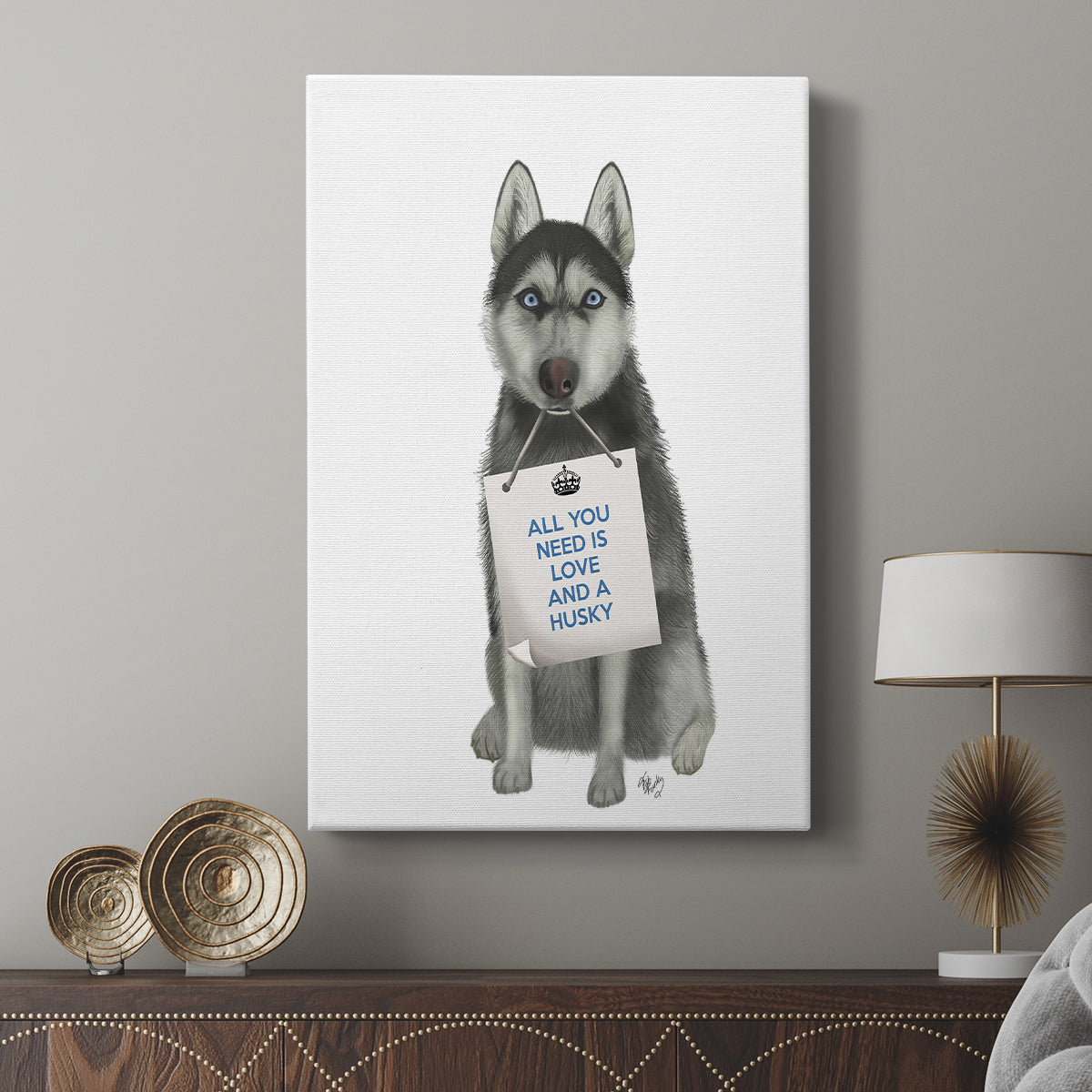 Love and Husky - Canvas Art Print