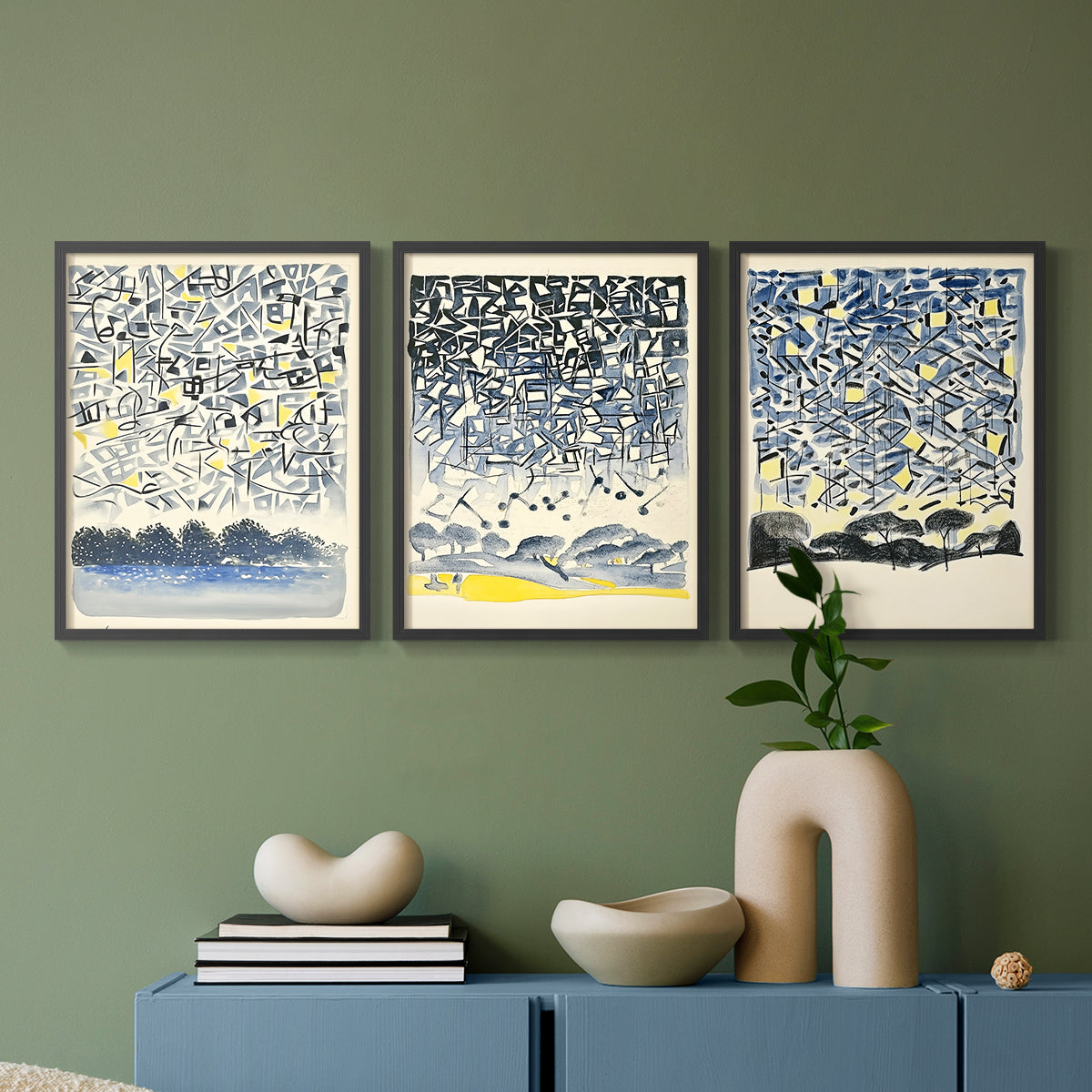 Abstract Series CXCII - Restickable Framed Art Set