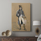 Canvas art print featuring a classic portrait with precise clothing and subtle tones displayed in a modern interior space.