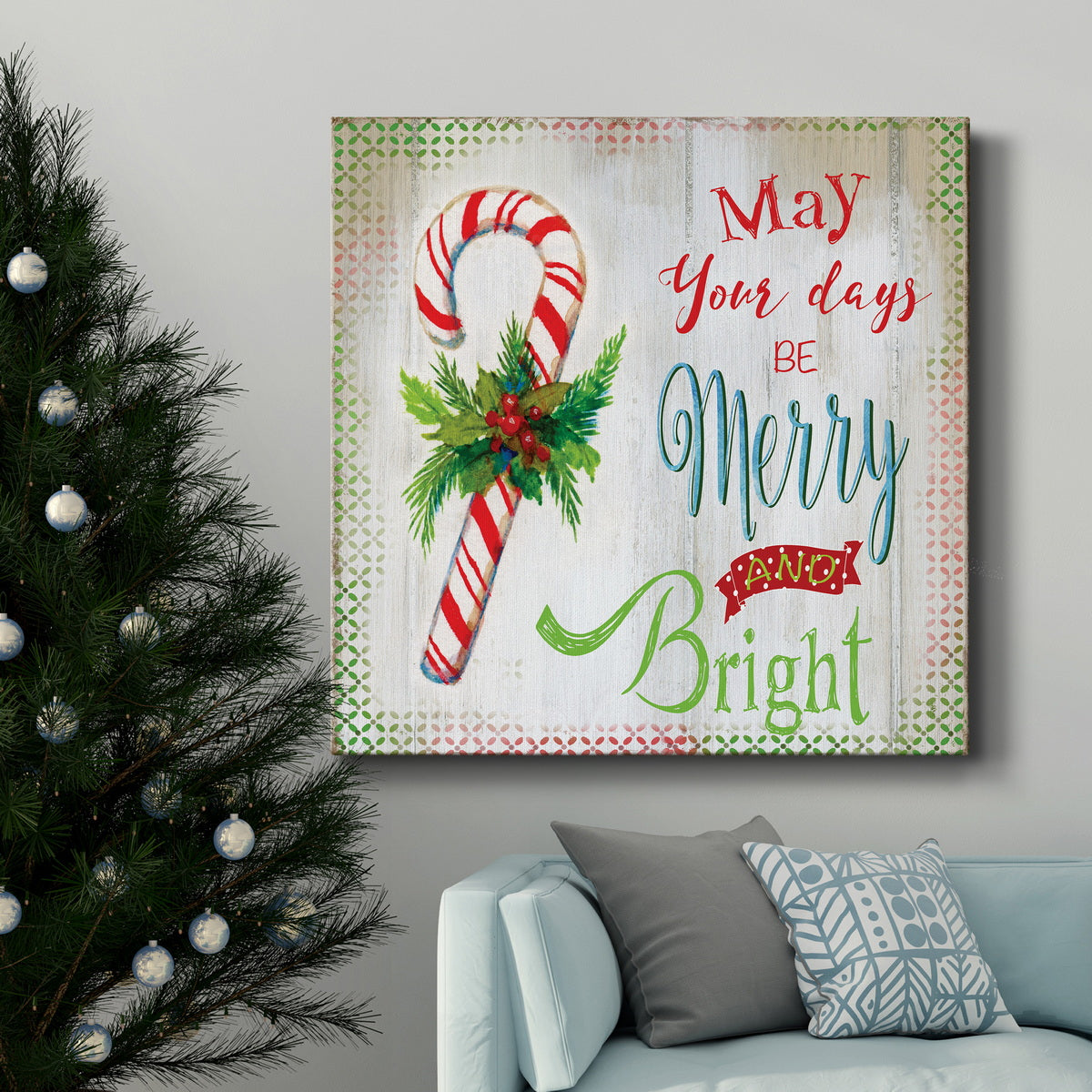 Merry Candycane-Premium Gallery Wrapped Canvas - Ready to Hang