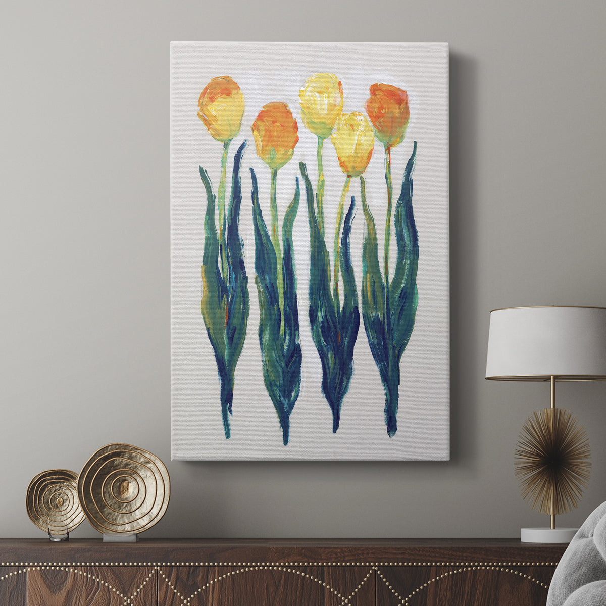 Tulips in a Row I - Canvas Art Print