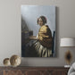 Canvas art print featuring a composed room with instrument and gentle tones displayed in a modern interior space.