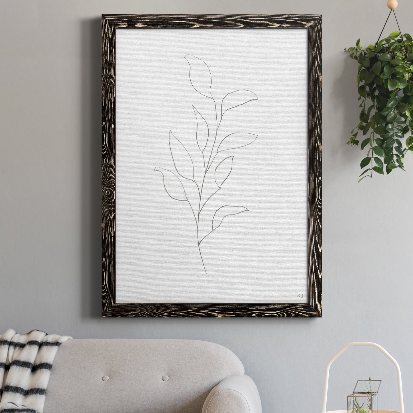 Botanical Gesture VI - Premium Canvas Framed in Barnwood - Ready to Hang