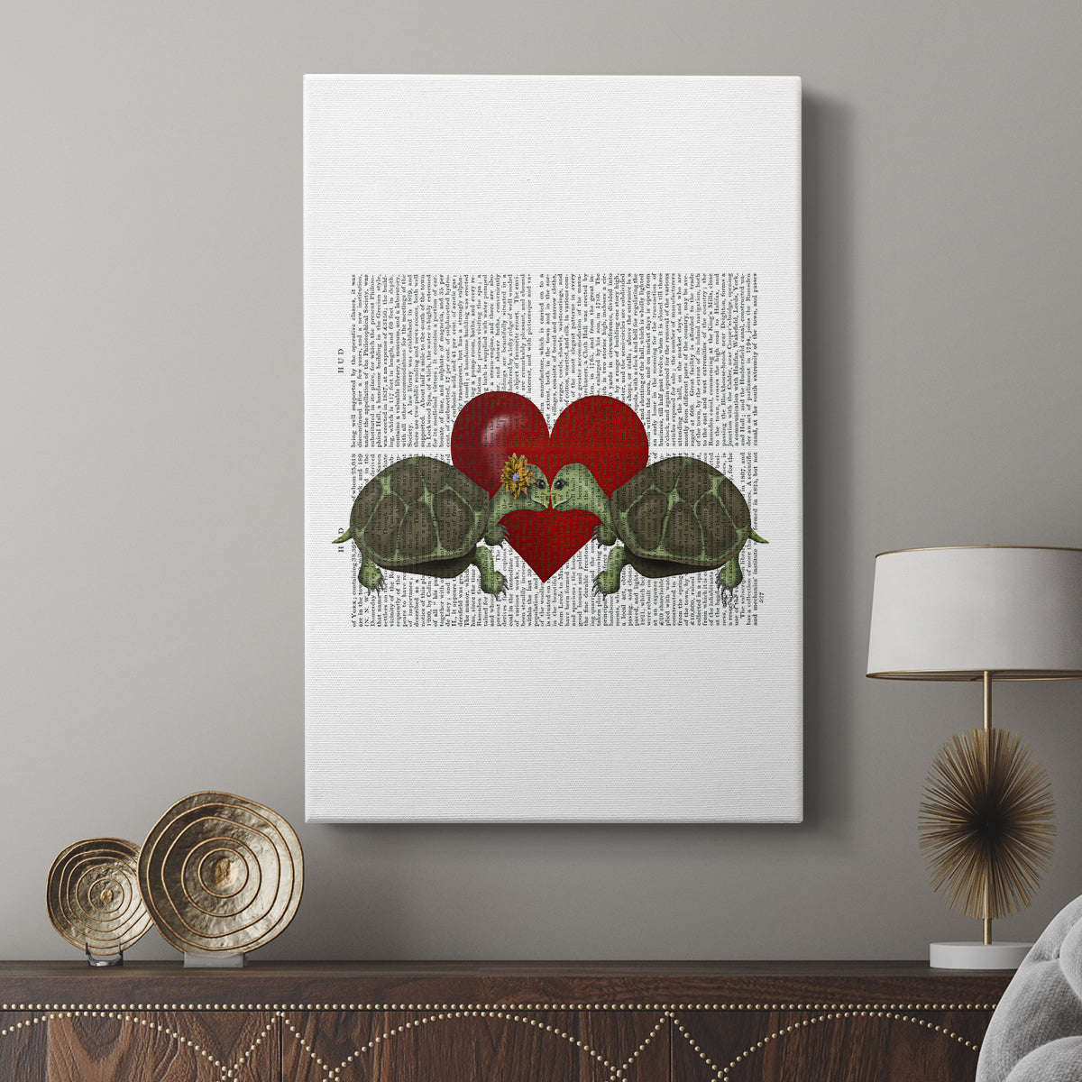 Turtle Kiss - Canvas Art Print