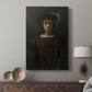 Canvas art print featuring a refined portrait with minimal background and depth displayed in a modern interior space.