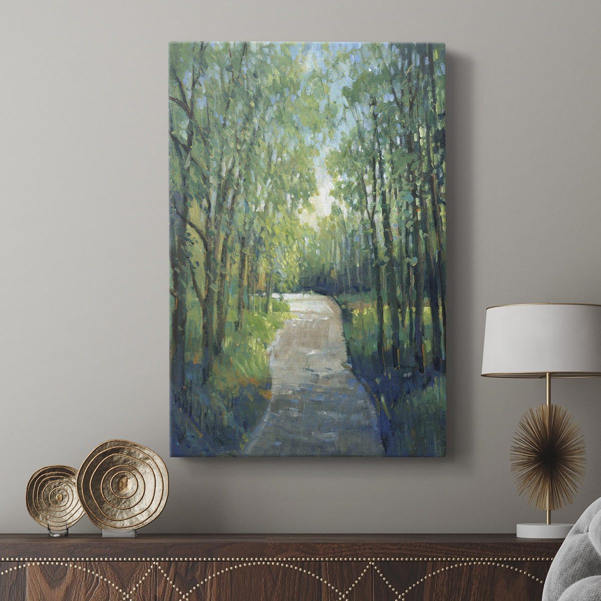 Golden Light Pathways I - Canvas Art Print