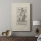 Canvas art print featuring a stylized figure with clean lines and minimal background displayed in a modern interior space.