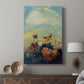 Canvas art print featuring a dreamlike image with insects and soft tones displayed in a modern interior space.