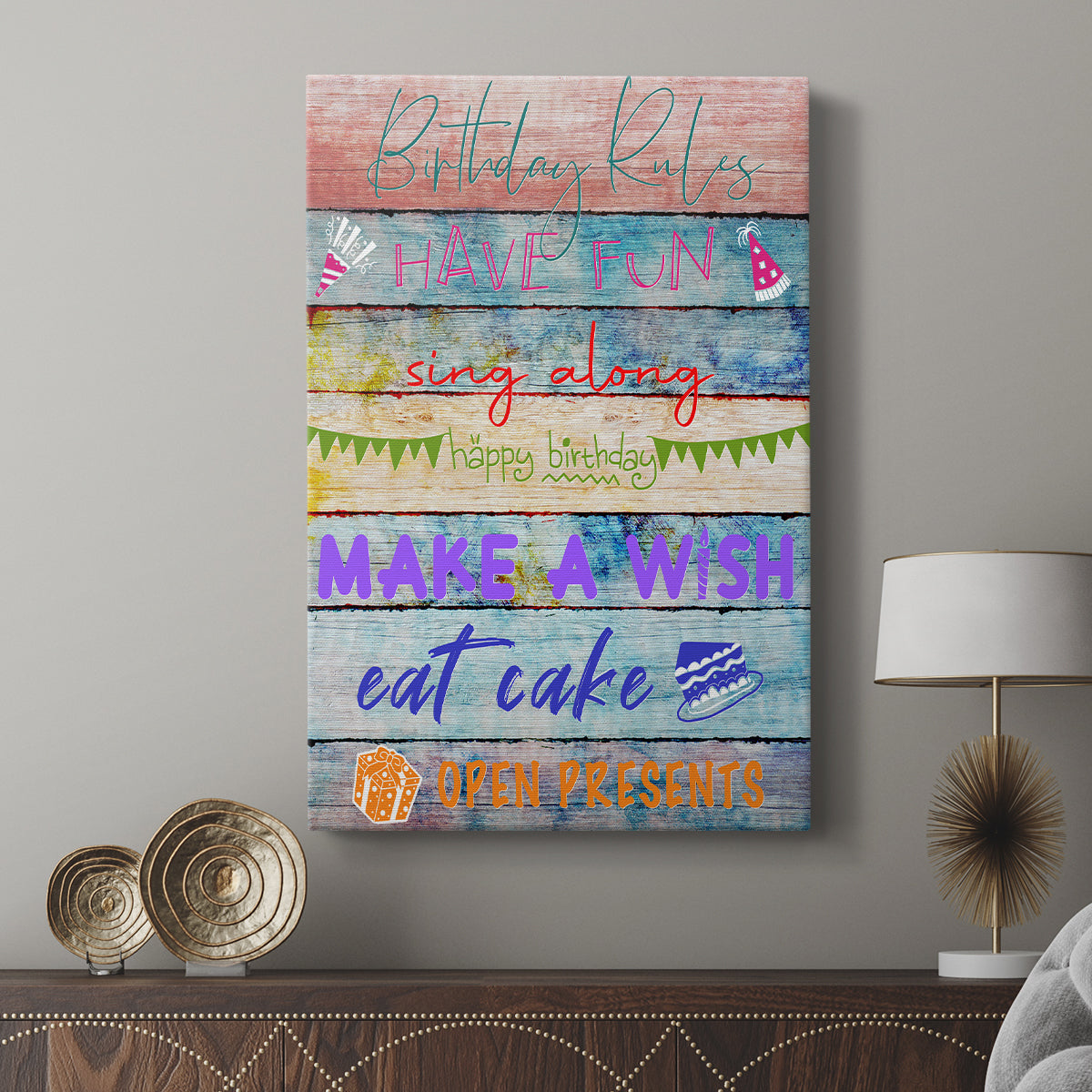 Birthday Rules - Canvas Art Print
