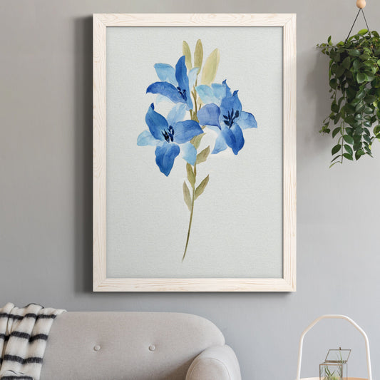 Blue Blossom Botanical III - Barnwood Framed Canvas Print