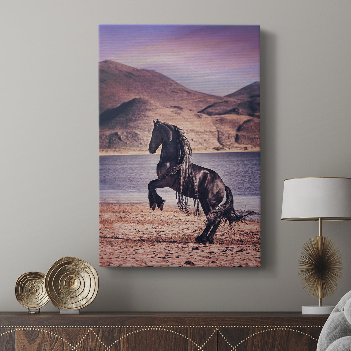 Sunlit Horses II - Canvas Art Print
