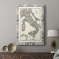 Bordered Map of Italy - Canvas Art Print
