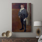Canvas art print featuring a refined portrait with subtle shading and warmth displayed in a modern interior space.