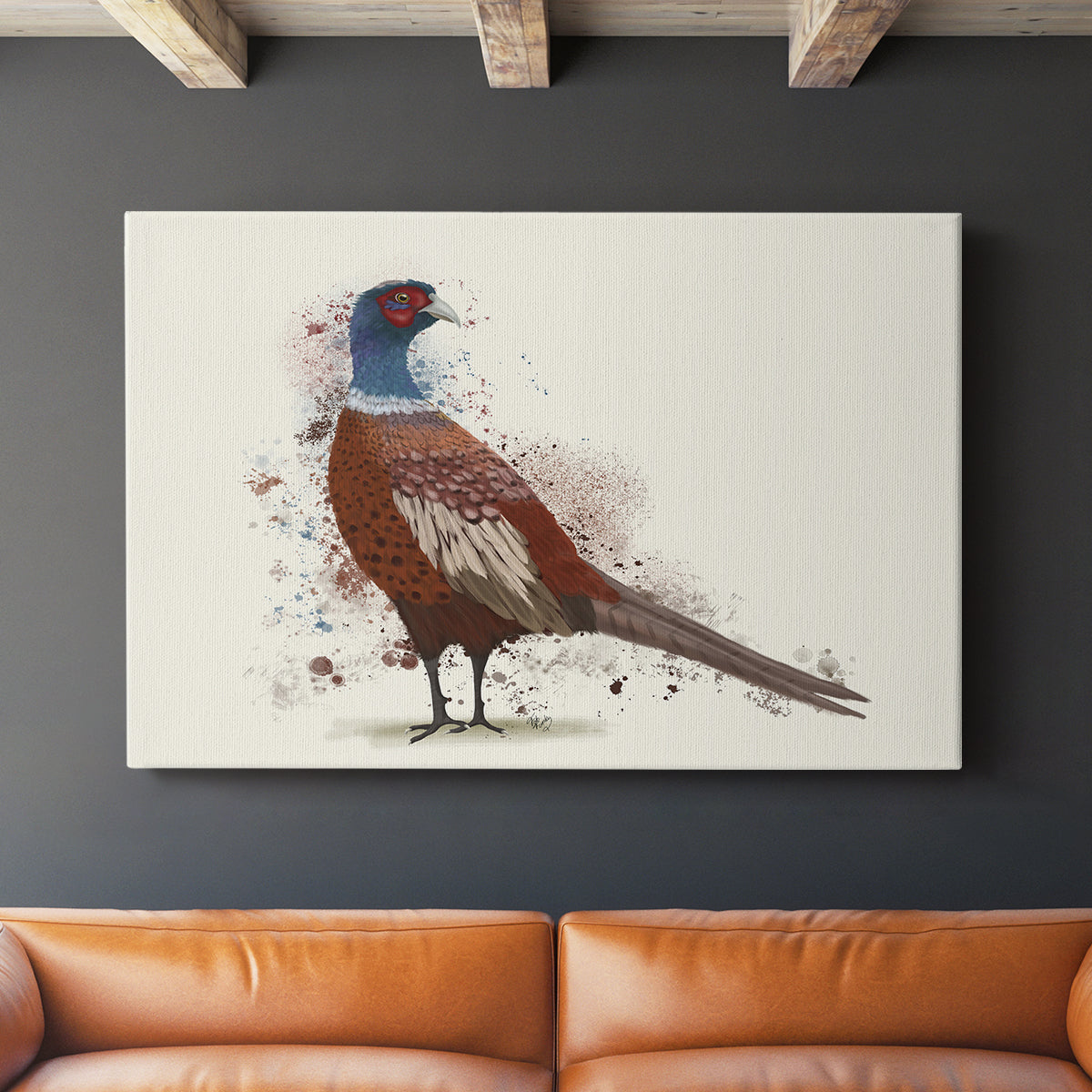 Pheasant Splash 5 - Canvas Art Print