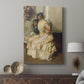 Canvas art print featuring a calm scene with figures in a domestic setting displayed in a modern interior space.