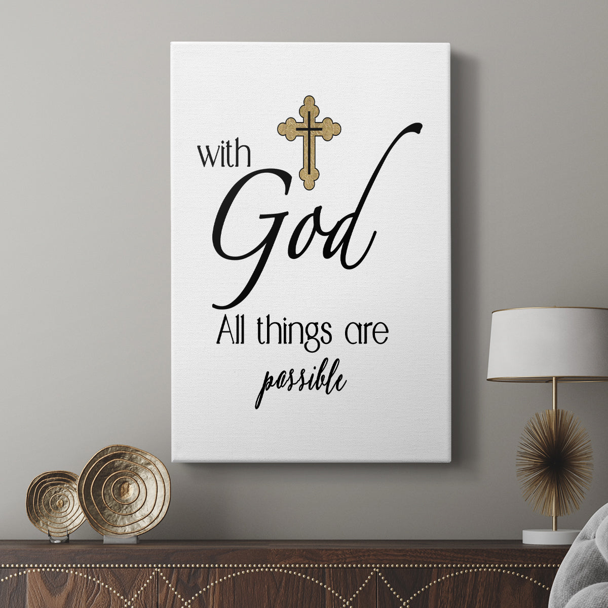 All Things Possible Gold - Canvas Art Print