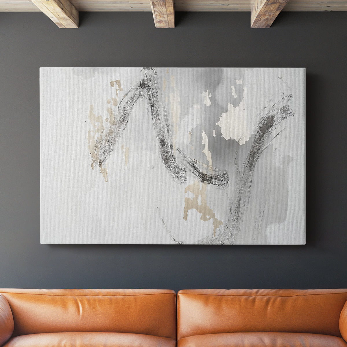 Grey Brushstrokes CXVII - Canvas Art Print