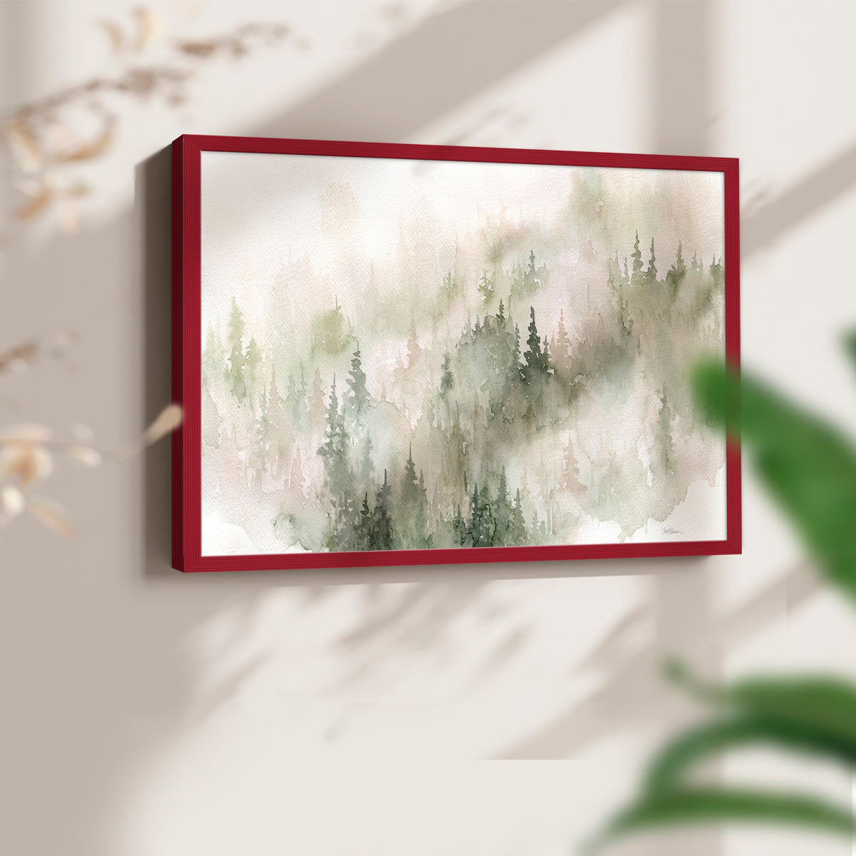 46155,forest,watercolor,trees,mist,fog,landscape,art,painting,nature,serene,pine,calm,greenery,decorative,framed,decor,atmosphere,tranquil,wall art,illustration,scenery,background,peaceful,light,shadow,brushstrokes,subtle,textures,forested,foliage,environment,woodland,aesthetic,design,beautiful,home decor,tranquility,inspiration,Re-stickable,Plants & Flowers