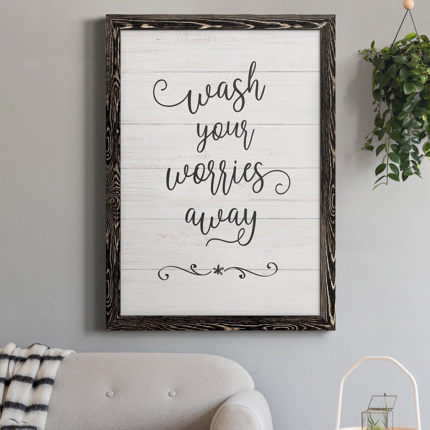 Wash Worries - Premium Canvas Framed in Barnwood - Ready to Hang