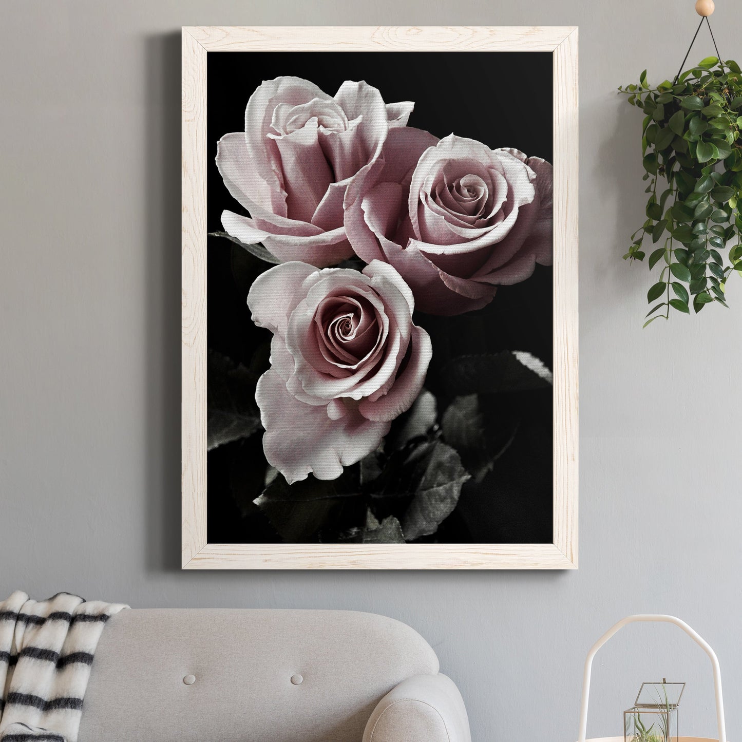 Rose Noir I - Premium Canvas Framed in Barnwood - Ready to Hang