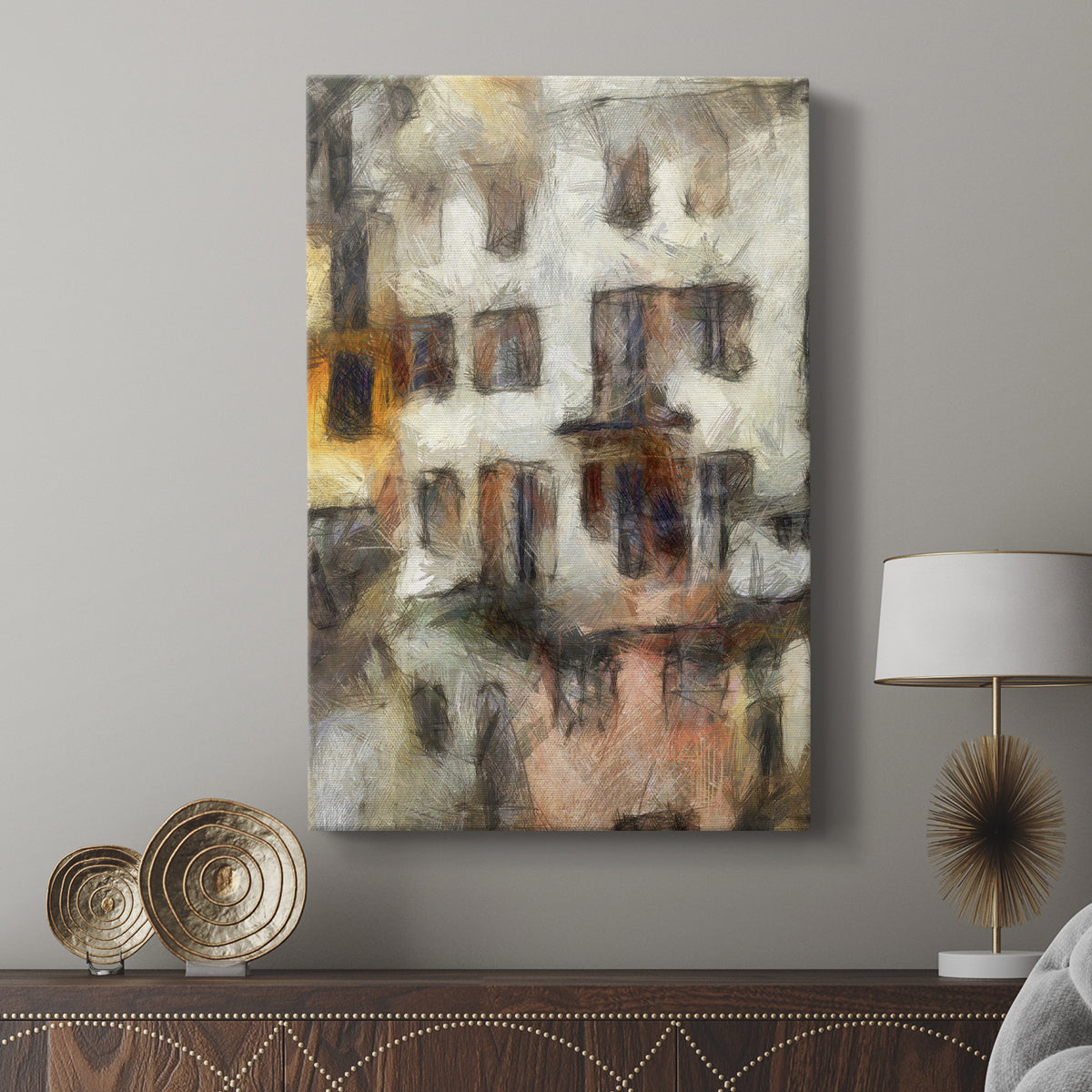 Stacked Houses III - Canvas Art Print