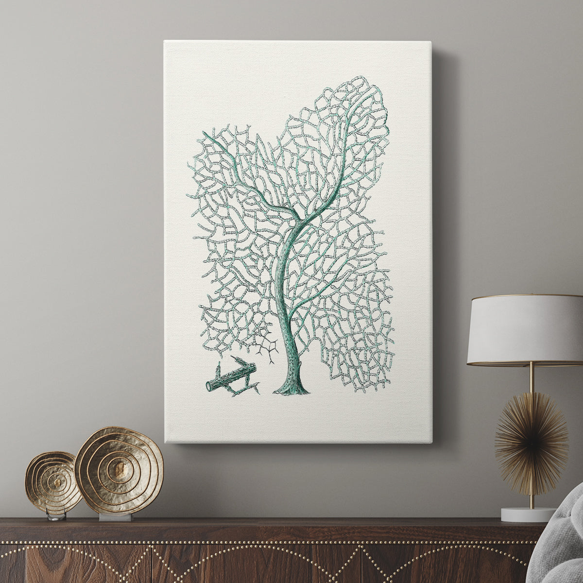 Antique Coastal Coral II - Canvas Art Print