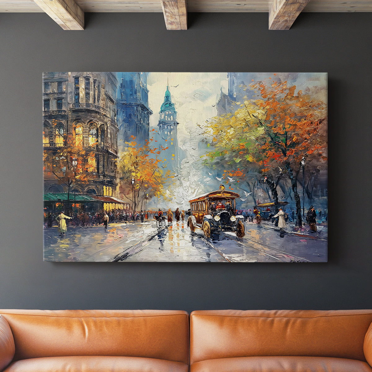 City Oil Painting XXIII - Canvas Art Print