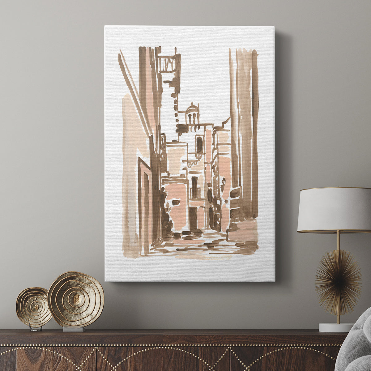 Blush Architecture Study II - Canvas Art Print
