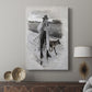 Canvas art print featuring a stylized figure with strong contrast and narrative tone displayed in a modern interior space.