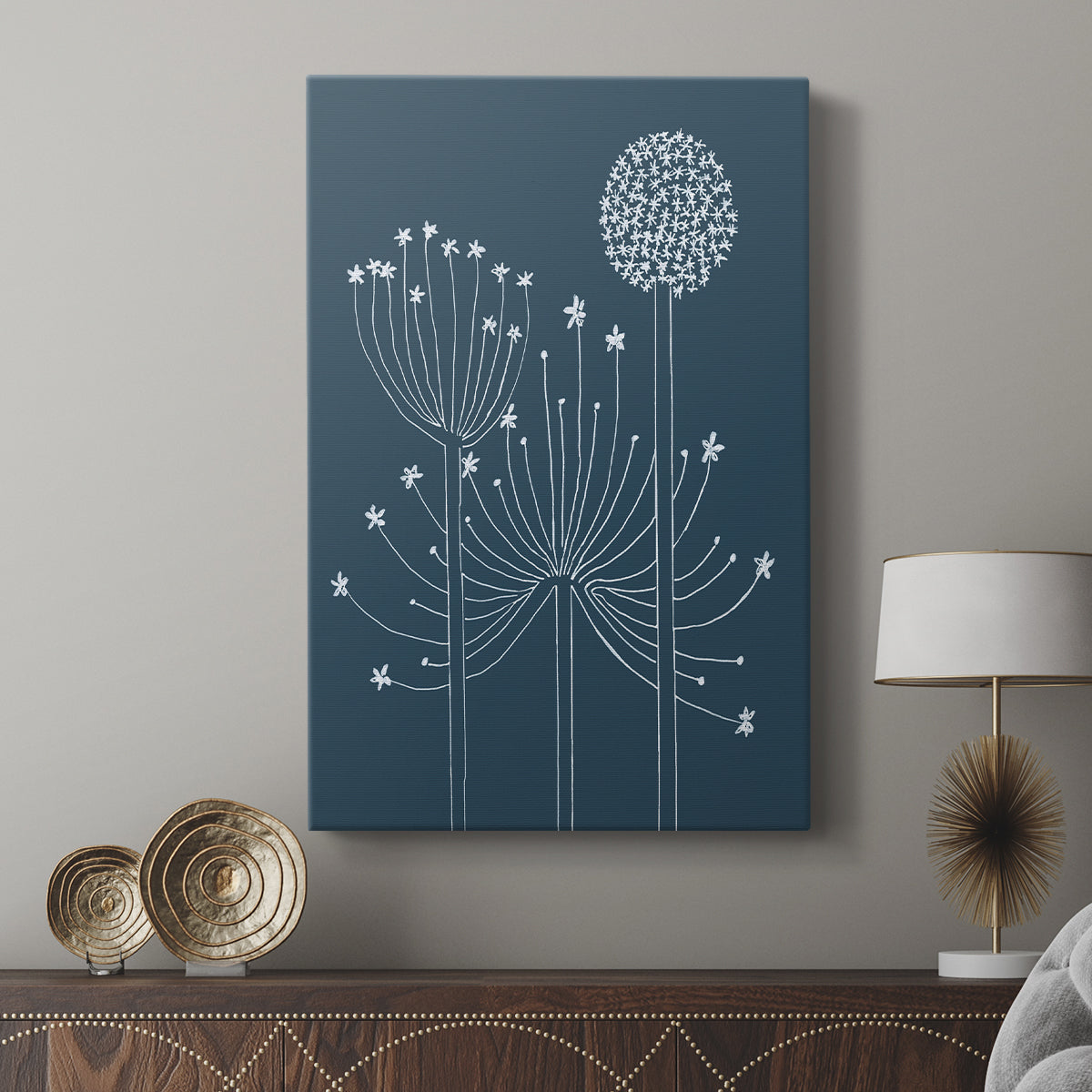 Graphic Alliums II - Canvas Art Print