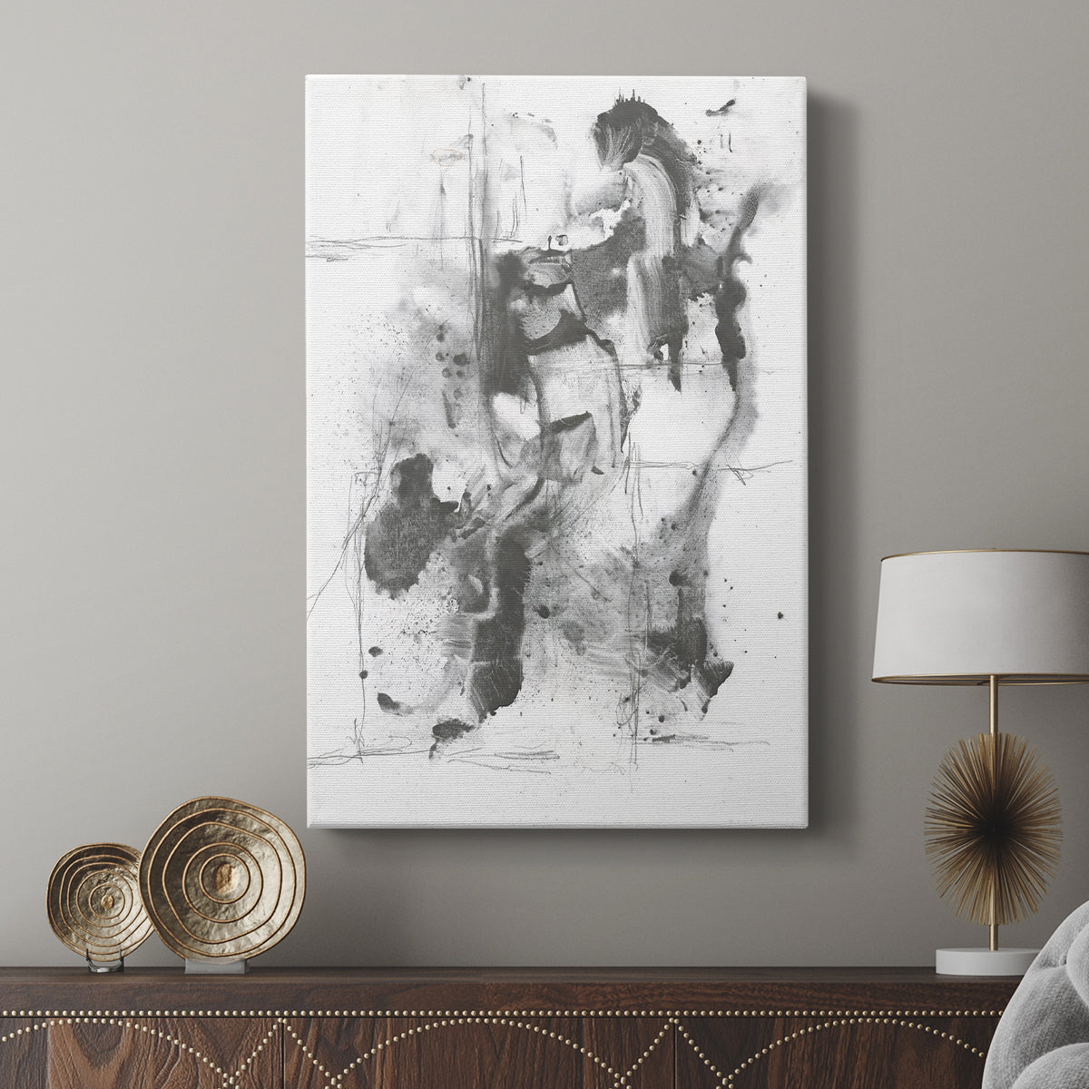 Graphite Abstract I - Canvas Art Print