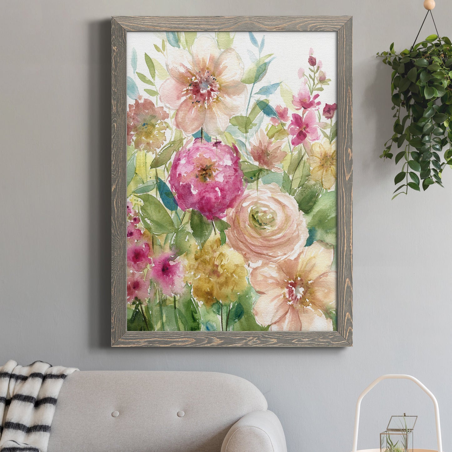 Jardin de Fleurs - Premium Canvas Framed in Barnwood - Ready to Hang