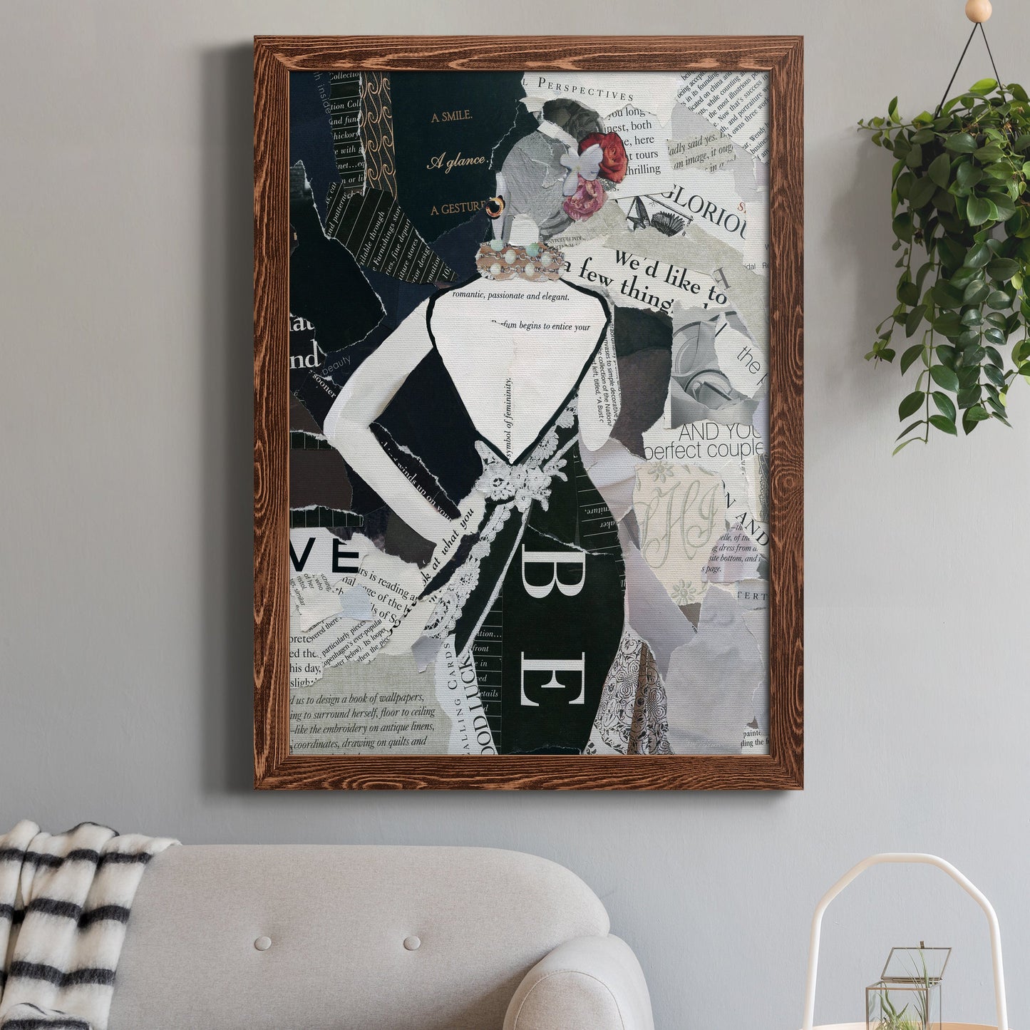 Fashion Mosaic II - Barnwood Framed Canvas Print