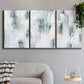 Three-panel canvas wall art featuring industrial textured abstract hatch patterns, displayed in a modern living room above a sofa.