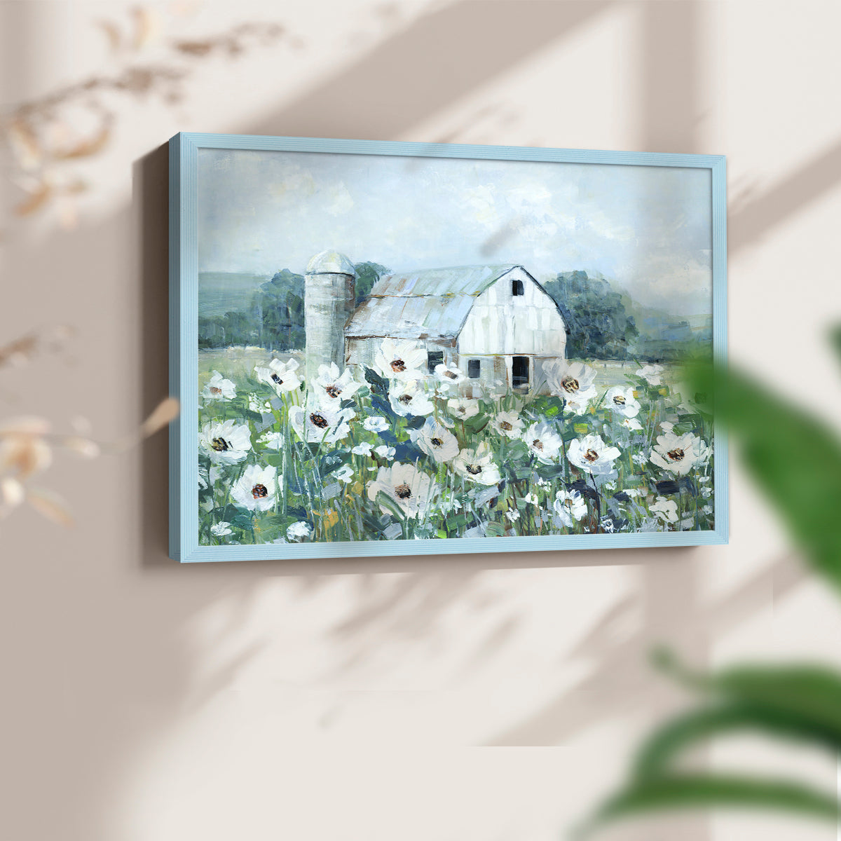 45955,barn,flowers,countryside,landscape,rustic,nature,dawn,tranquility,white,blooms,hills,agriculture,rural,serene,field,environment,farm,old,peaceful,sunlight,petals,greenery,outdoors,summer,scenic,beauty,architecture,plants,meadow,bright,floral,artistry,canvas,farm life,picturesque,rural life,flora,seasonal,charm,Re-stickable,Animals