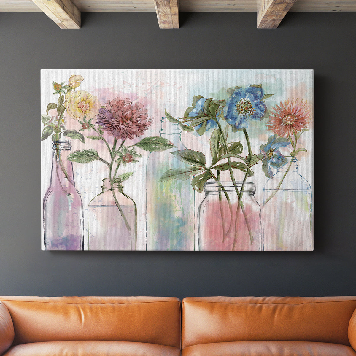 Vintage Bottle Collection - Canvas Art Print
