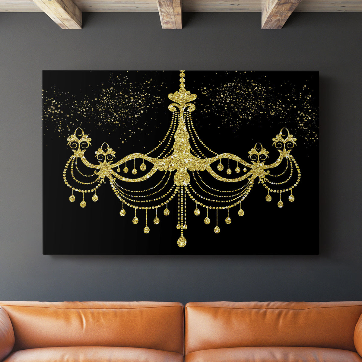 Golden Chandelier - Canvas Art Print