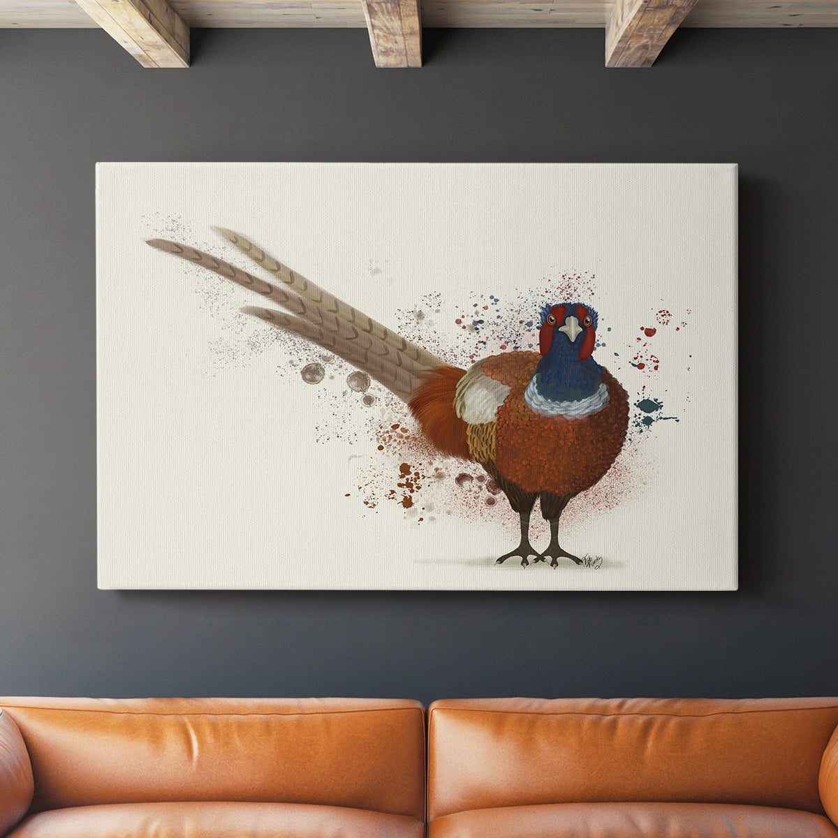 Pheasant Splash 7 - Canvas Art Print