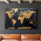 Gold and Navy Map V - Canvas Art Print