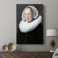 Canvas art print featuring a composed portrait with gentle tones and minimal background displayed in a modern interior space.