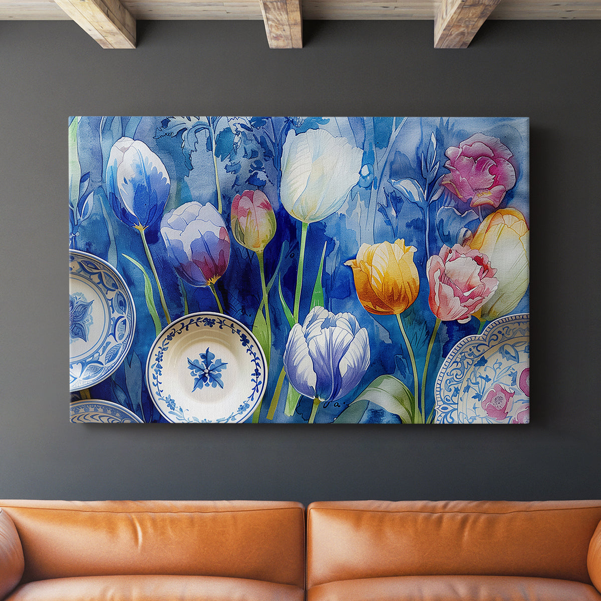 Floral Watercolor L - Canvas Art Print