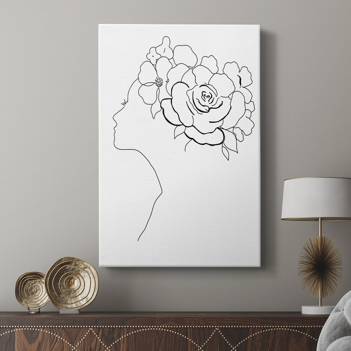 Fashion Floral Sketch II - Canvas Art Print